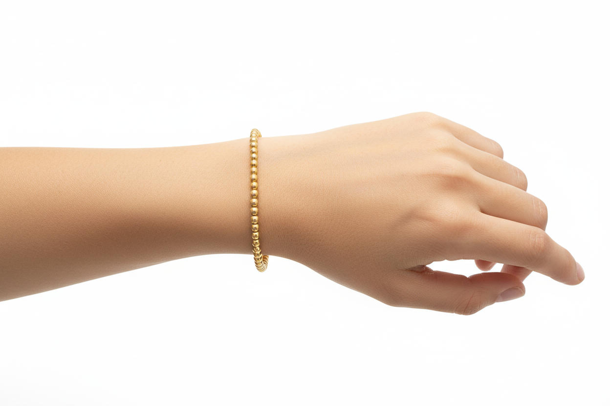 Classic Gold Beaded Bracelet- 4mm