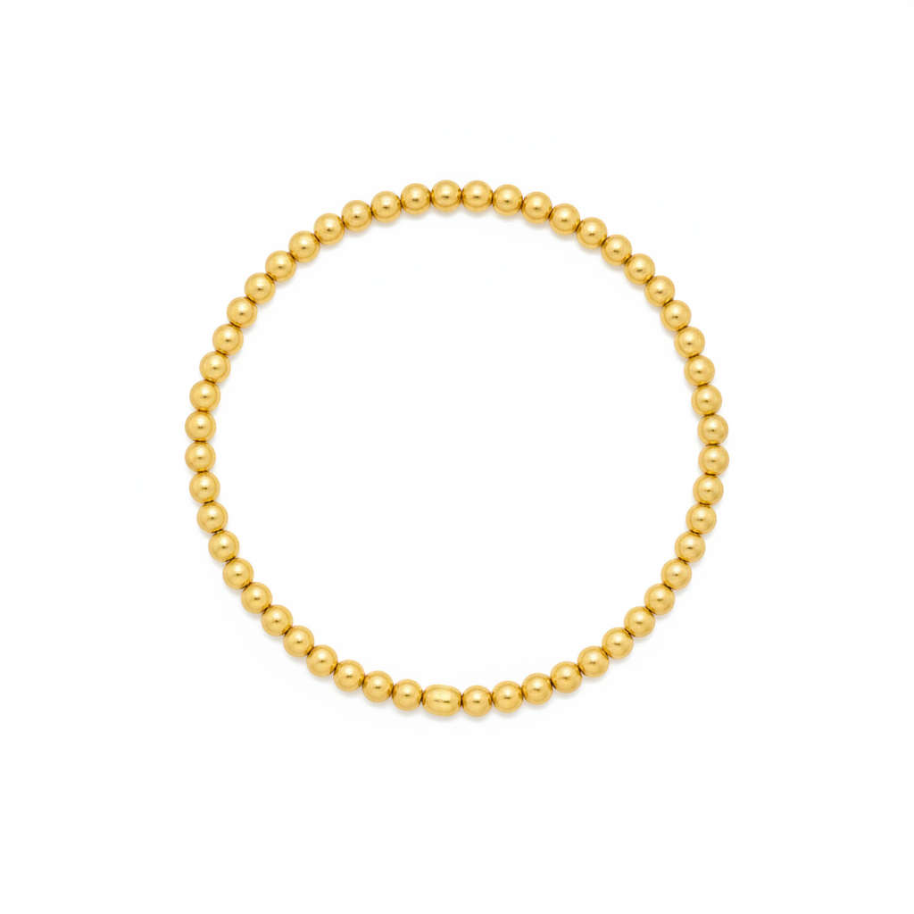 Classic Gold Beaded Bracelet- 5mm