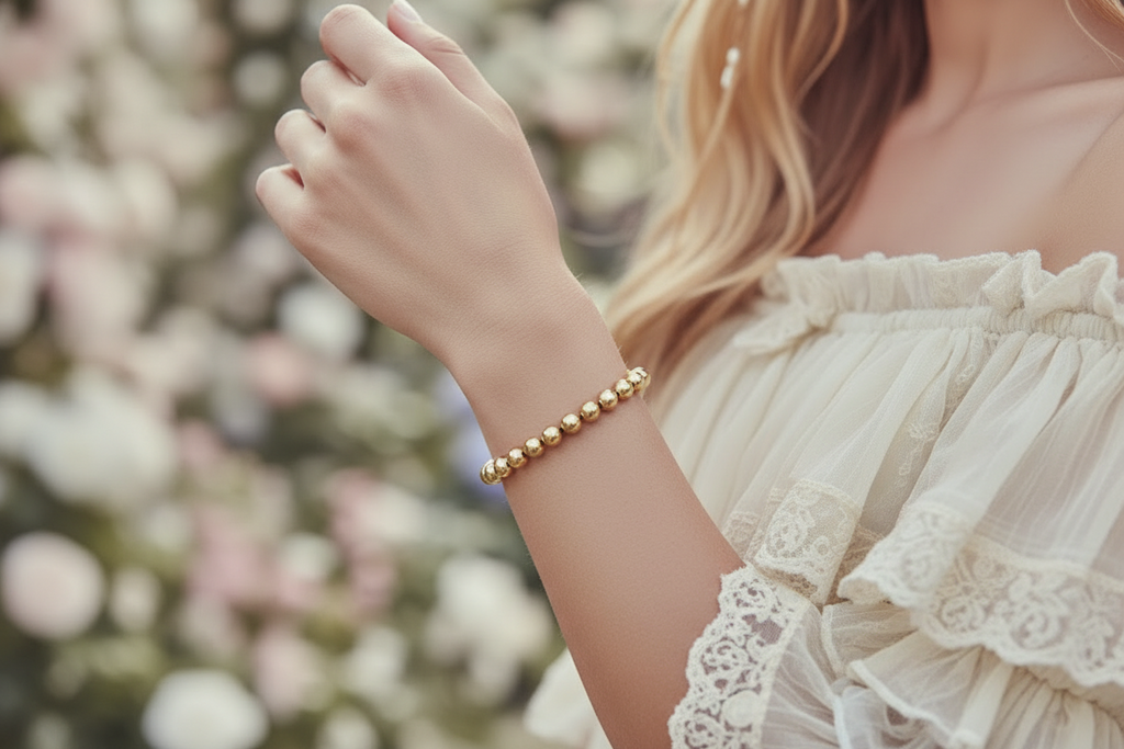 Classic Gold Beaded Bracelet- 5mm