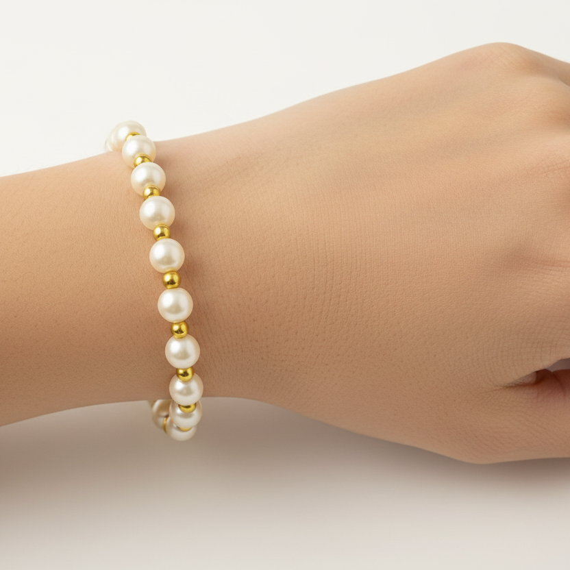 The Gold Standard Pearl Bracelet