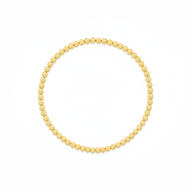 Classic Gold Beaded Bracelet- 4mm