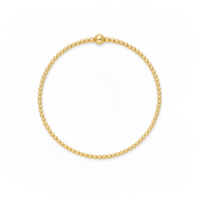 Classic Gold Beaded Bracelet- 2.5mm